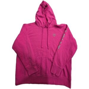 Ariat Real Logo Women's Medium Hoodie Pullover Hot Pink Long Sleeve Cowgirl